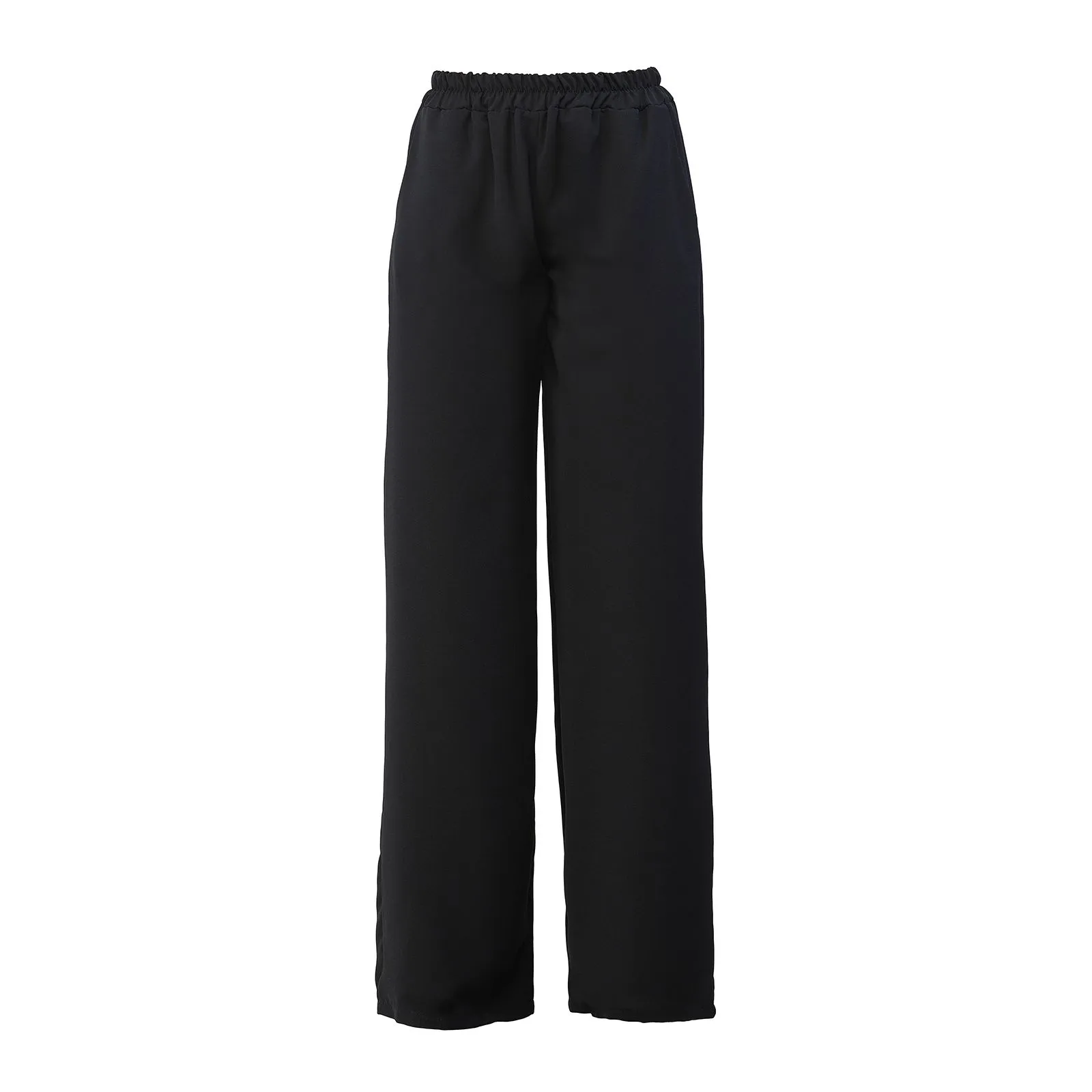 Pantaloni ampi blu scuro con elastico in vita