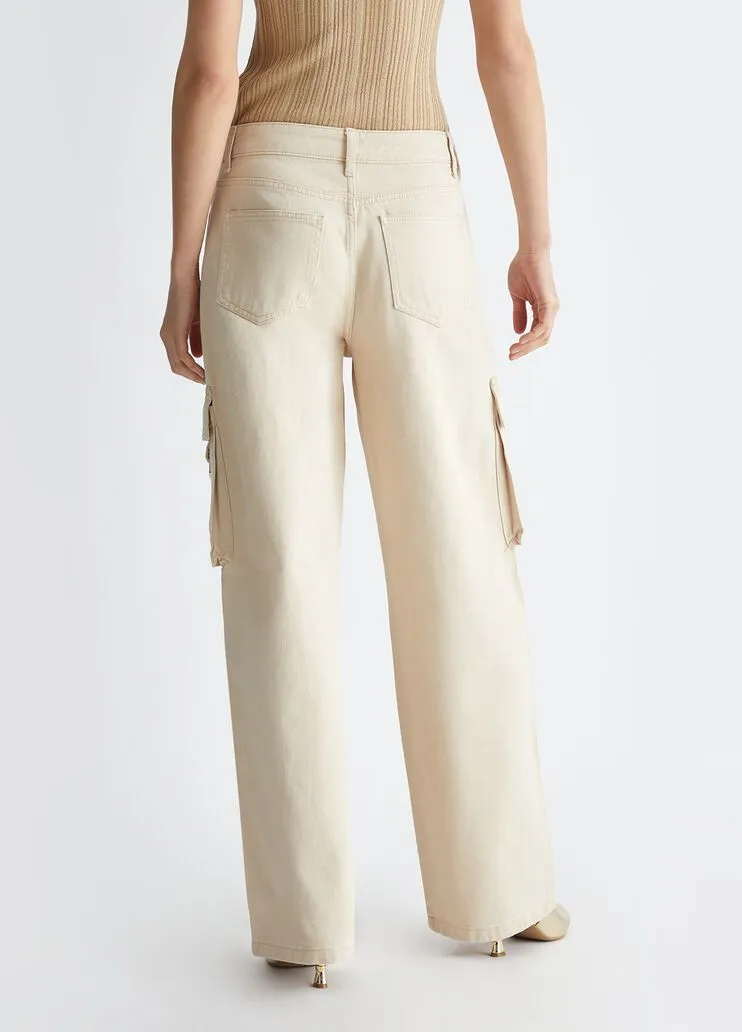 Pantaloni cargo a vita alta liu jo