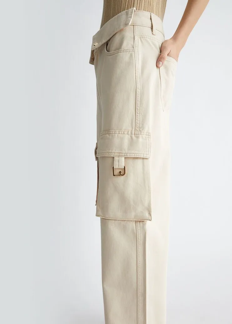 Pantaloni cargo a vita alta liu jo