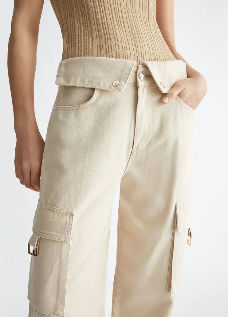 Pantaloni cargo a vita alta liu jo