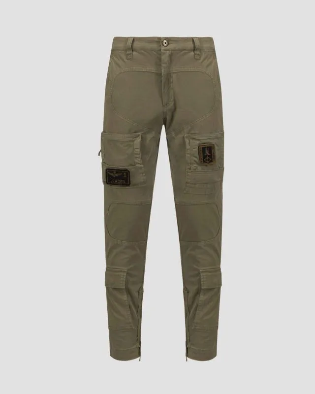 Pantaloni cargo verdi da uomo Aeronautica Militare