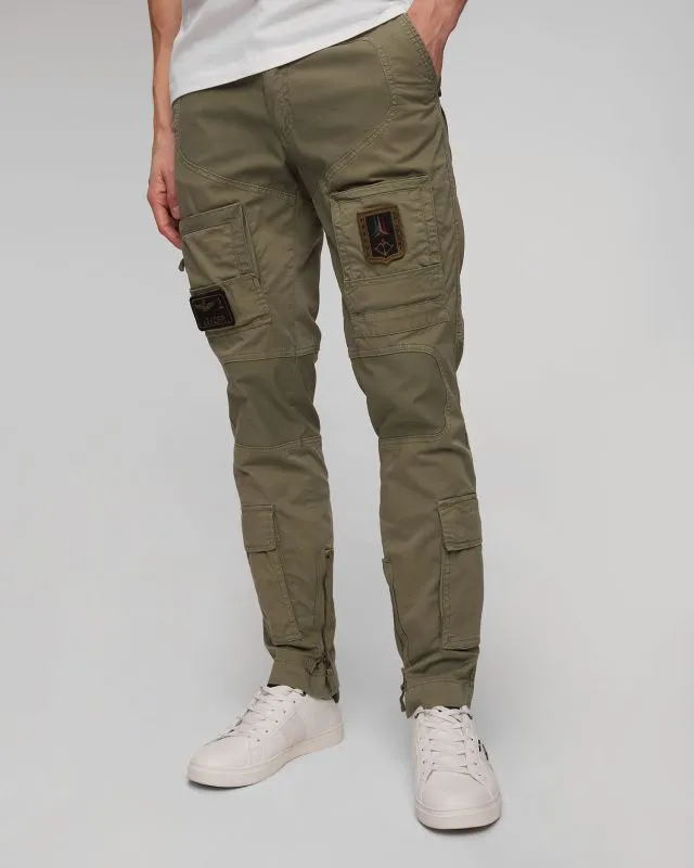 Pantaloni cargo verdi da uomo Aeronautica Militare