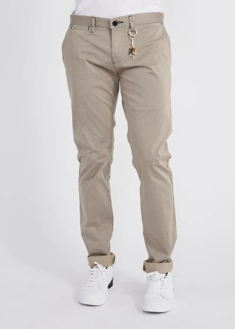 Pantaloni chino gessati