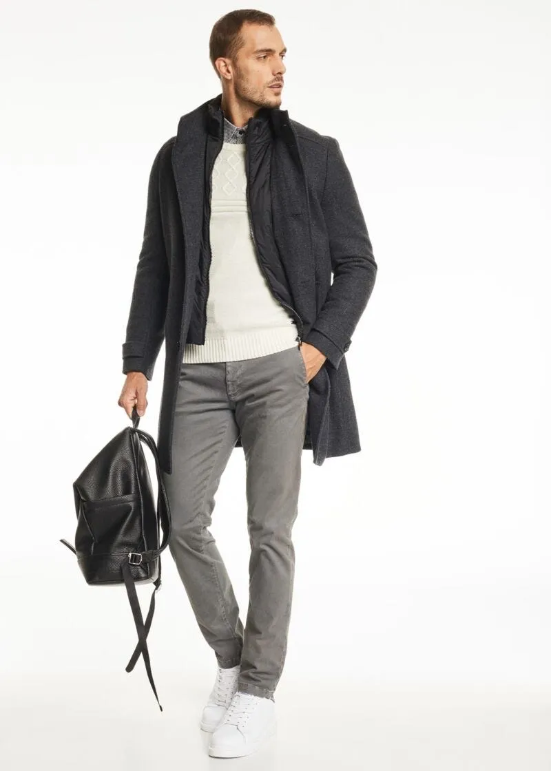 Pantaloni chino in raso stretch