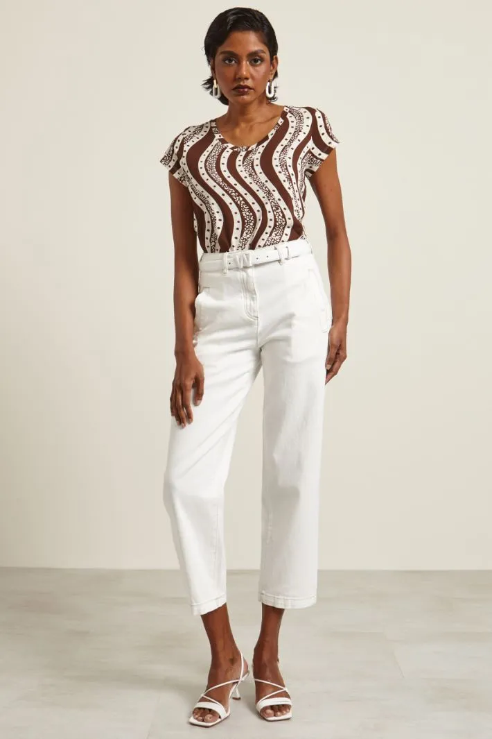 Pantaloni con tasche a filetto