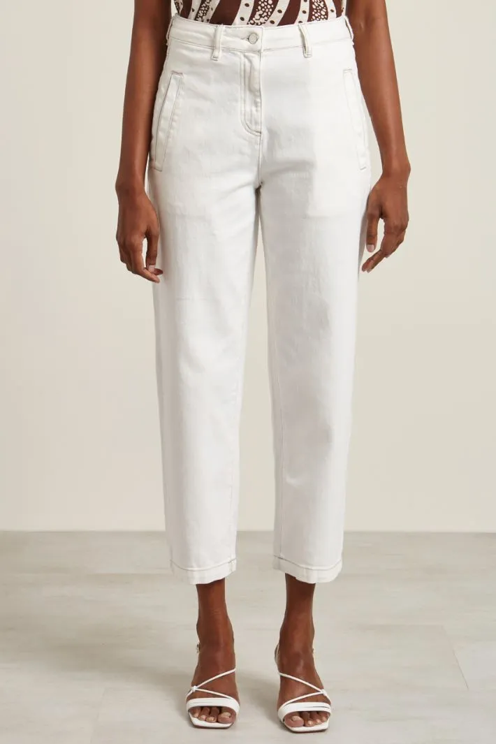 Pantaloni con tasche a filetto