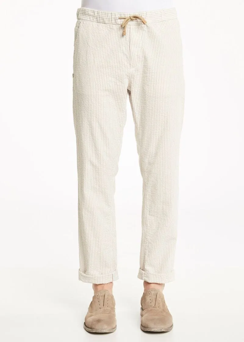 Pantaloni in cotone seersucker