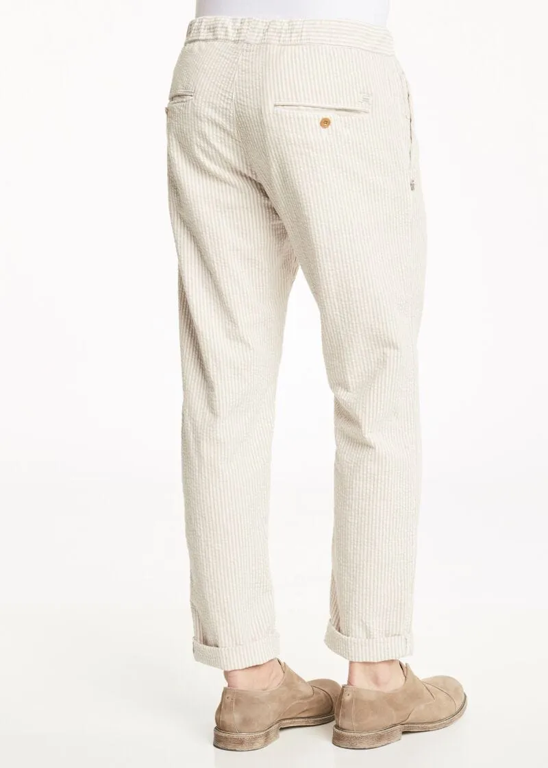 Pantaloni in cotone seersucker