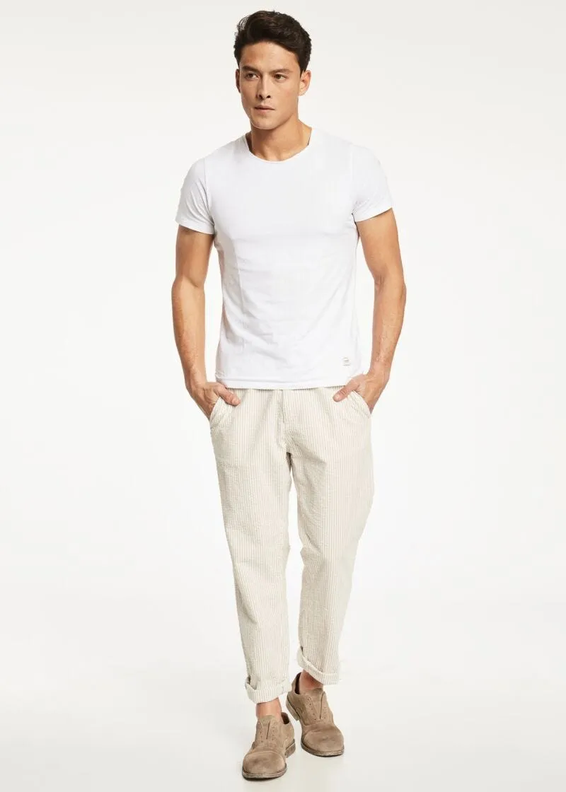Pantaloni in cotone seersucker