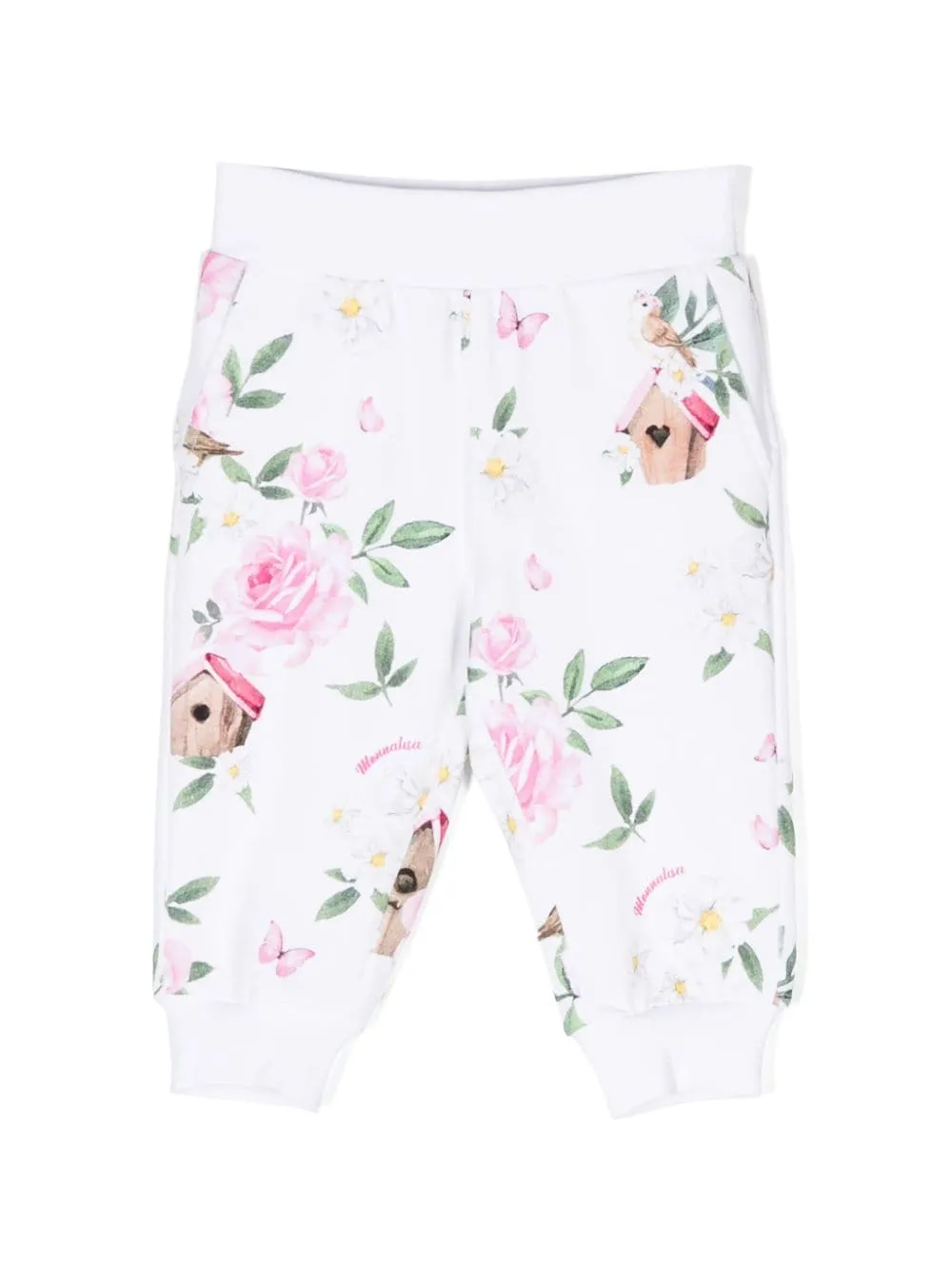 Pantaloni in misto cotone con stampa floreale