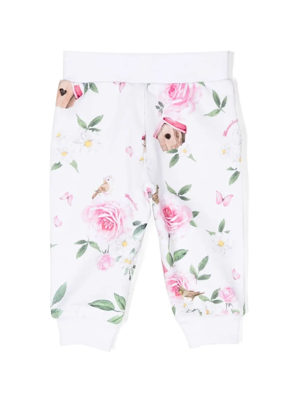 Pantaloni in misto cotone con stampa floreale