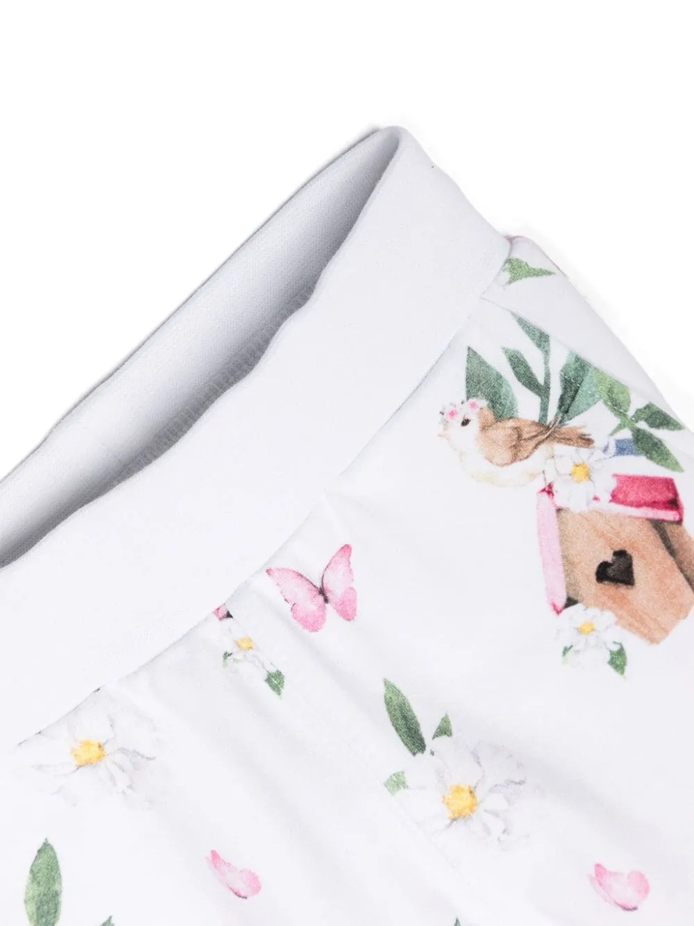 Pantaloni in misto cotone con stampa floreale