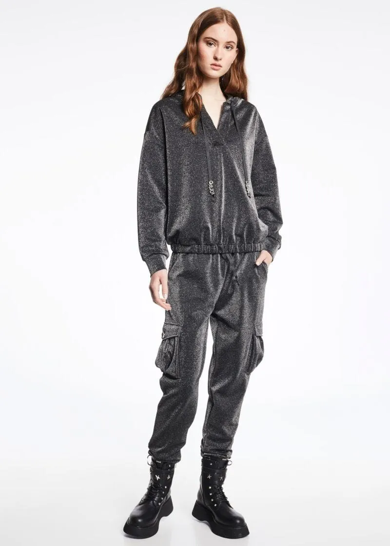 Pantaloni jogging in lurex