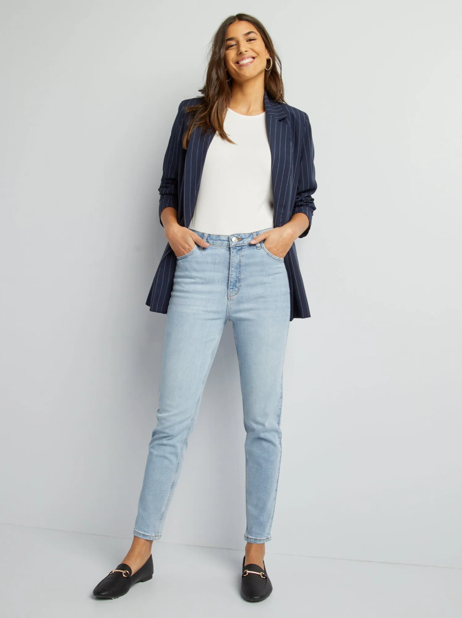 Pantaloni slim in denim 30L - blu