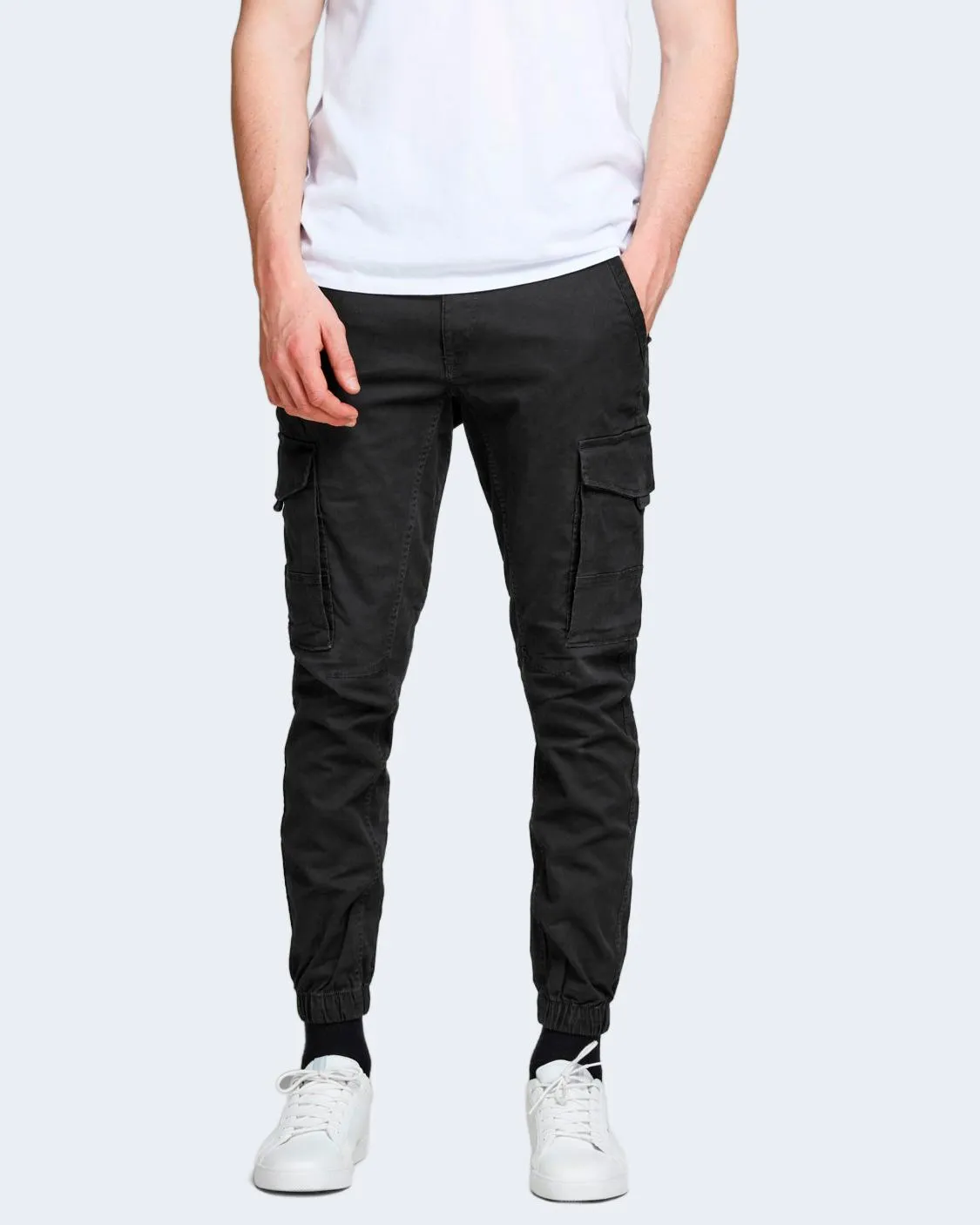 Pantaloni slim Jack Jones JPSTPAUL JJFLAKE CARGO NOOS Nero