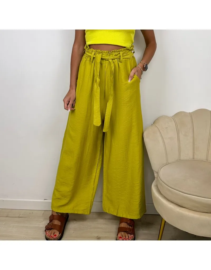 PANTALONI TECLA GIALLO