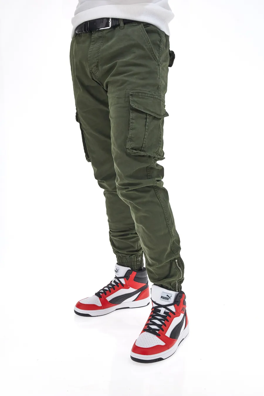 Pantaloni Verdi Militare Cargo con Polsino Boardman KA-2750-10