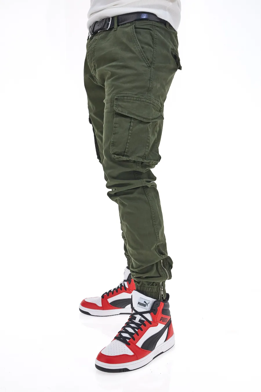 Pantaloni Verdi Militare Cargo con Polsino Boardman KA-2750-10