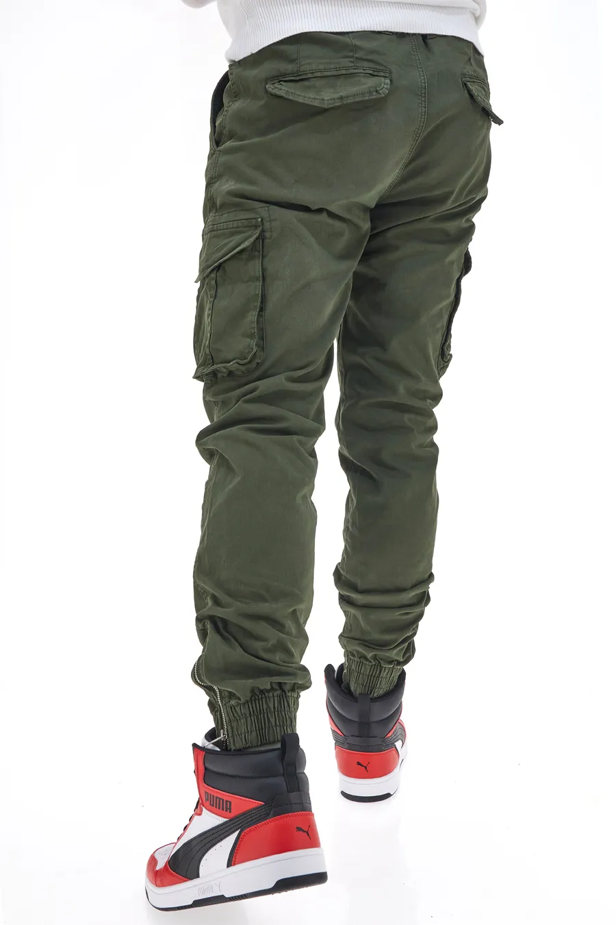 Pantaloni Verdi Militare Cargo con Polsino Boardman KA-2750-10