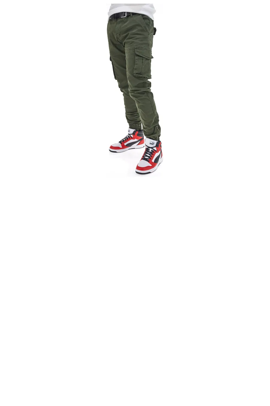 Pantaloni Verdi Militare Cargo con Polsino Boardman KA-2750-10