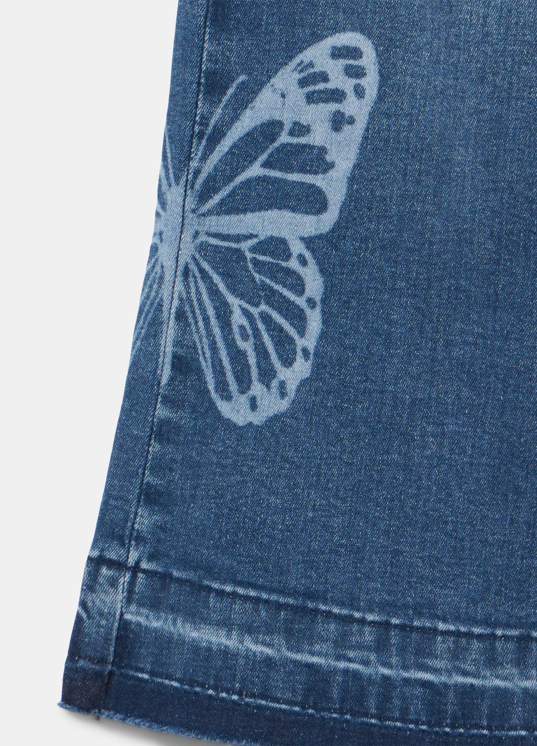 Pantaloni wide leg in denim bambina