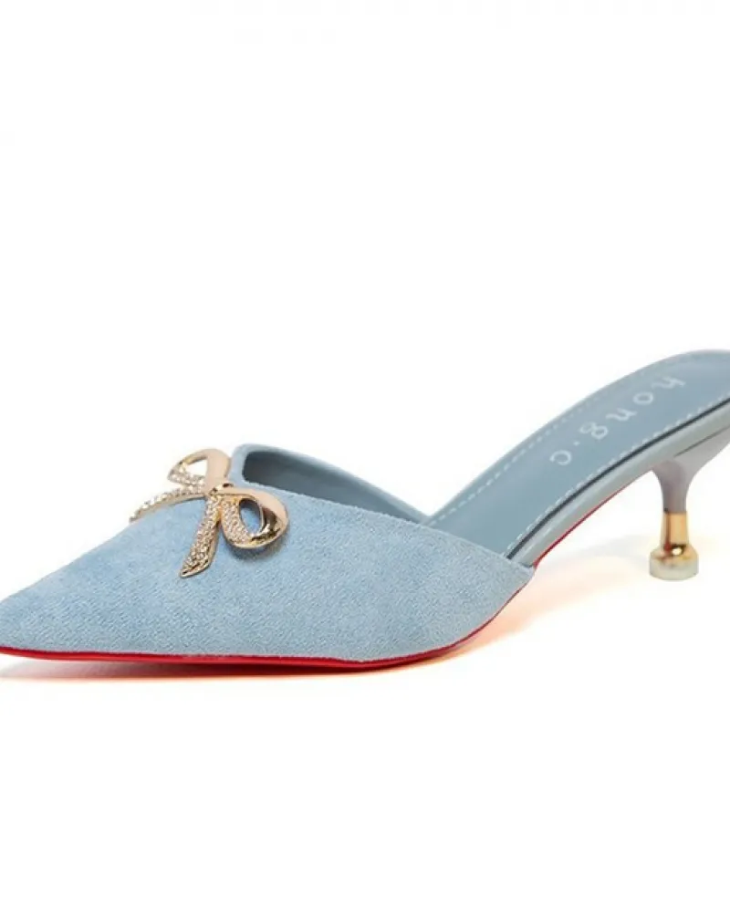 Pantofole moderne esterne da donna Estate Le nuove pantofole da donna con tacco alto Scarpe da donna con tacco sottile a punta a