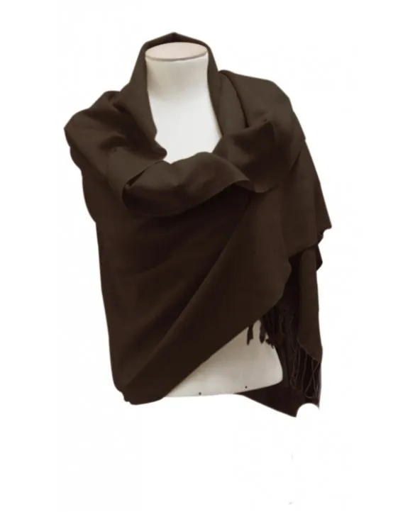 Pashmina extra morbida in cashmere Cioccolato
