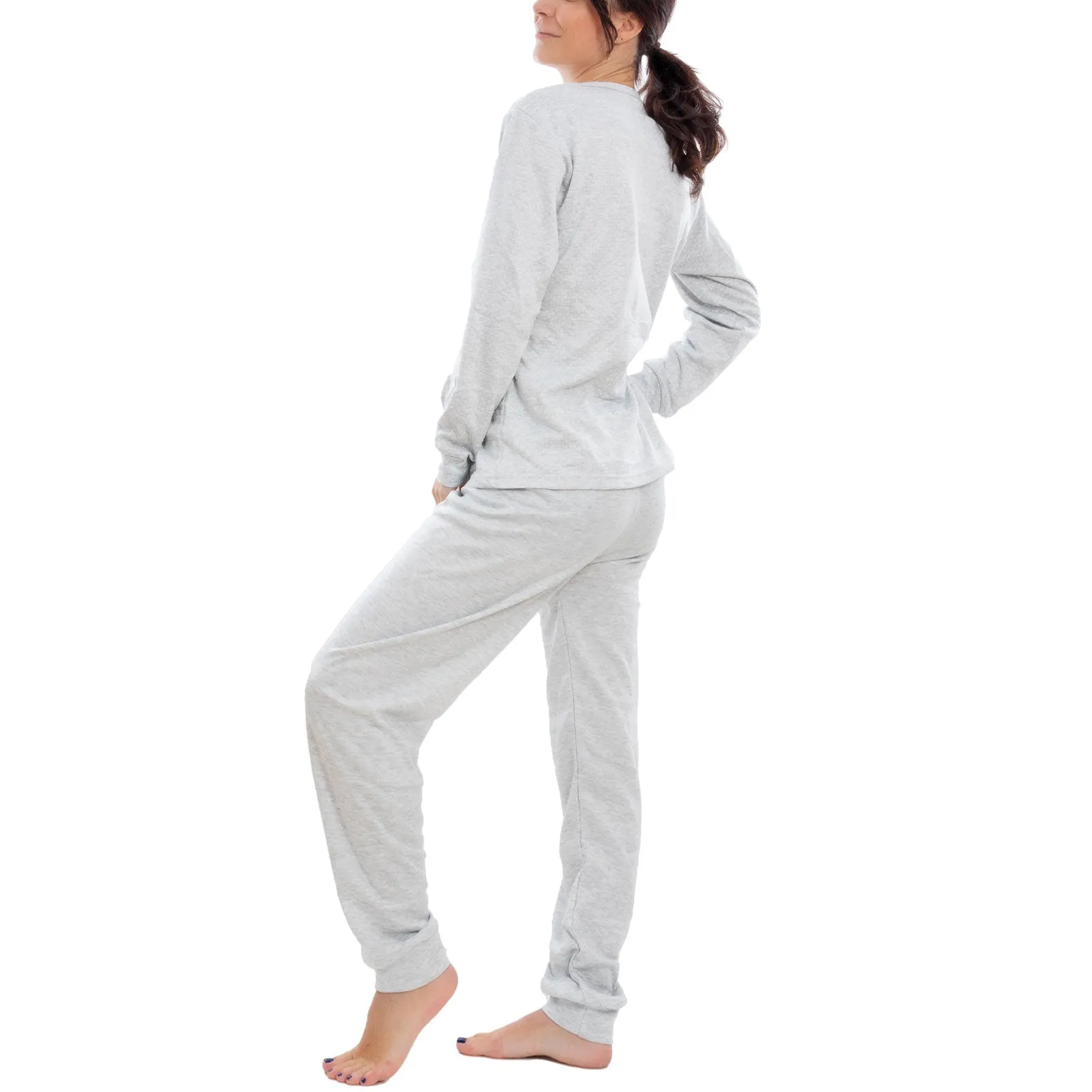 Pigiama Donna Intimo Felpato Pantaloni Be-8855