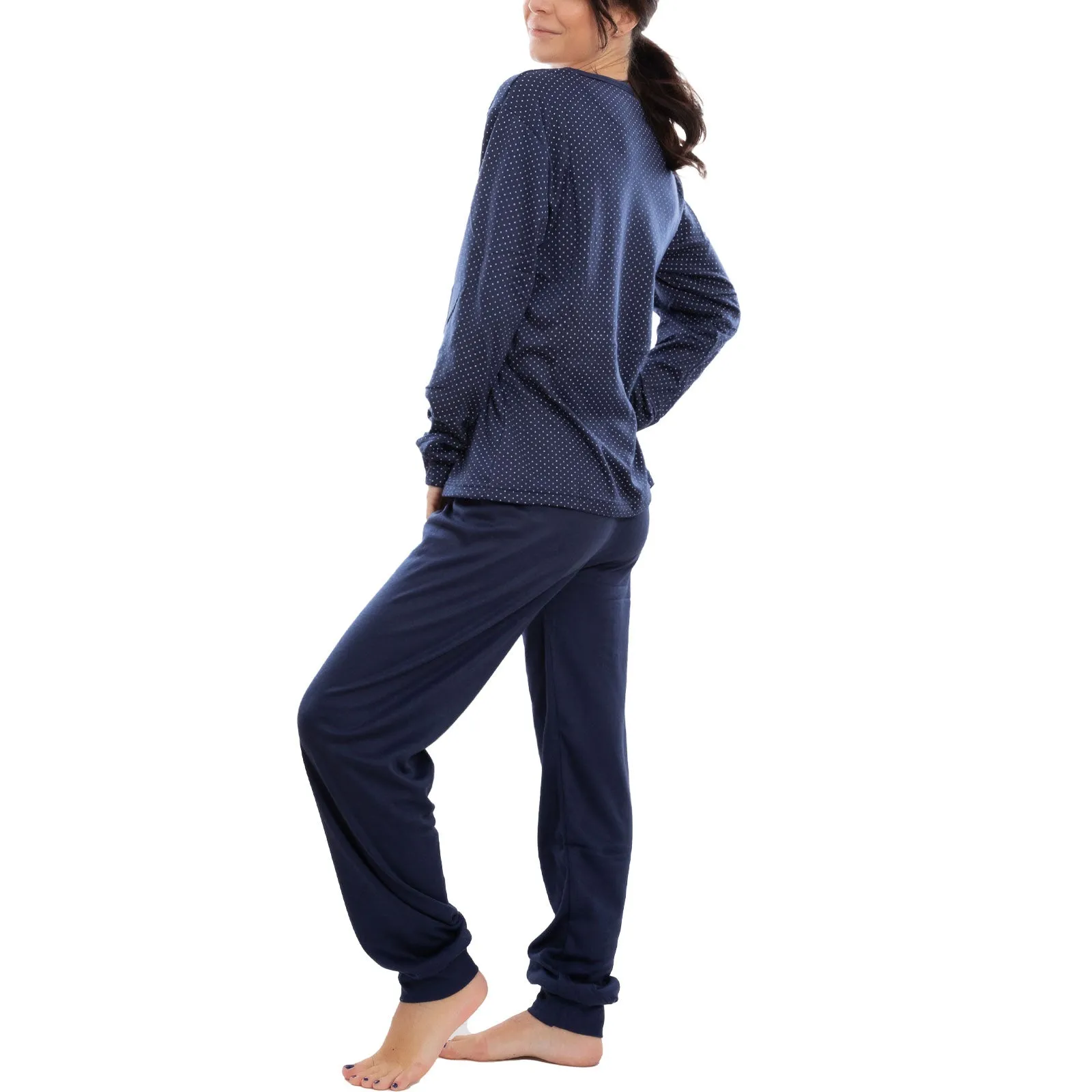 Pigiama Donna Intimo Felpato Pantaloni Be-8855