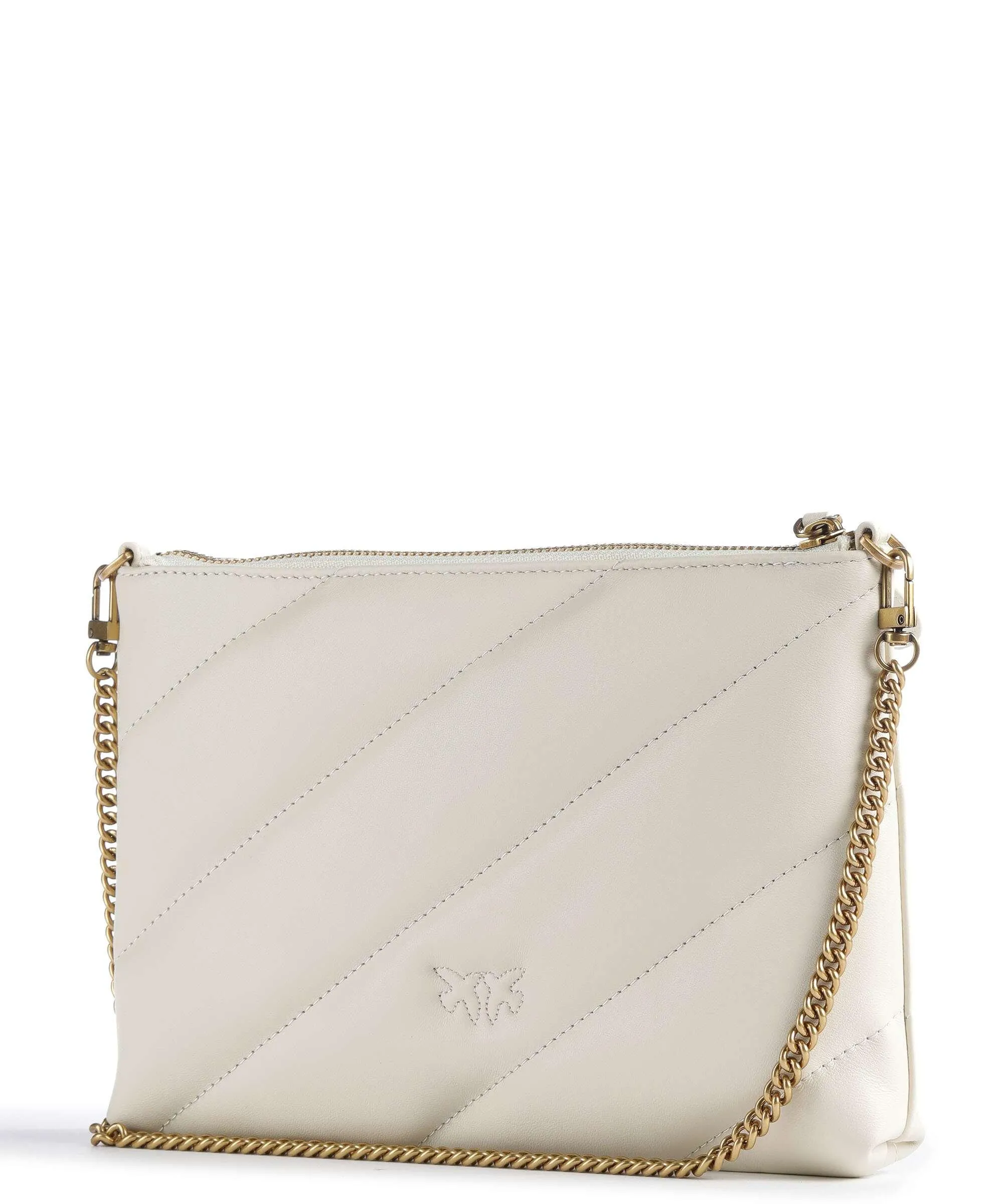  Pinko Flat Borsa a tracolla pelle di pecora avorio  