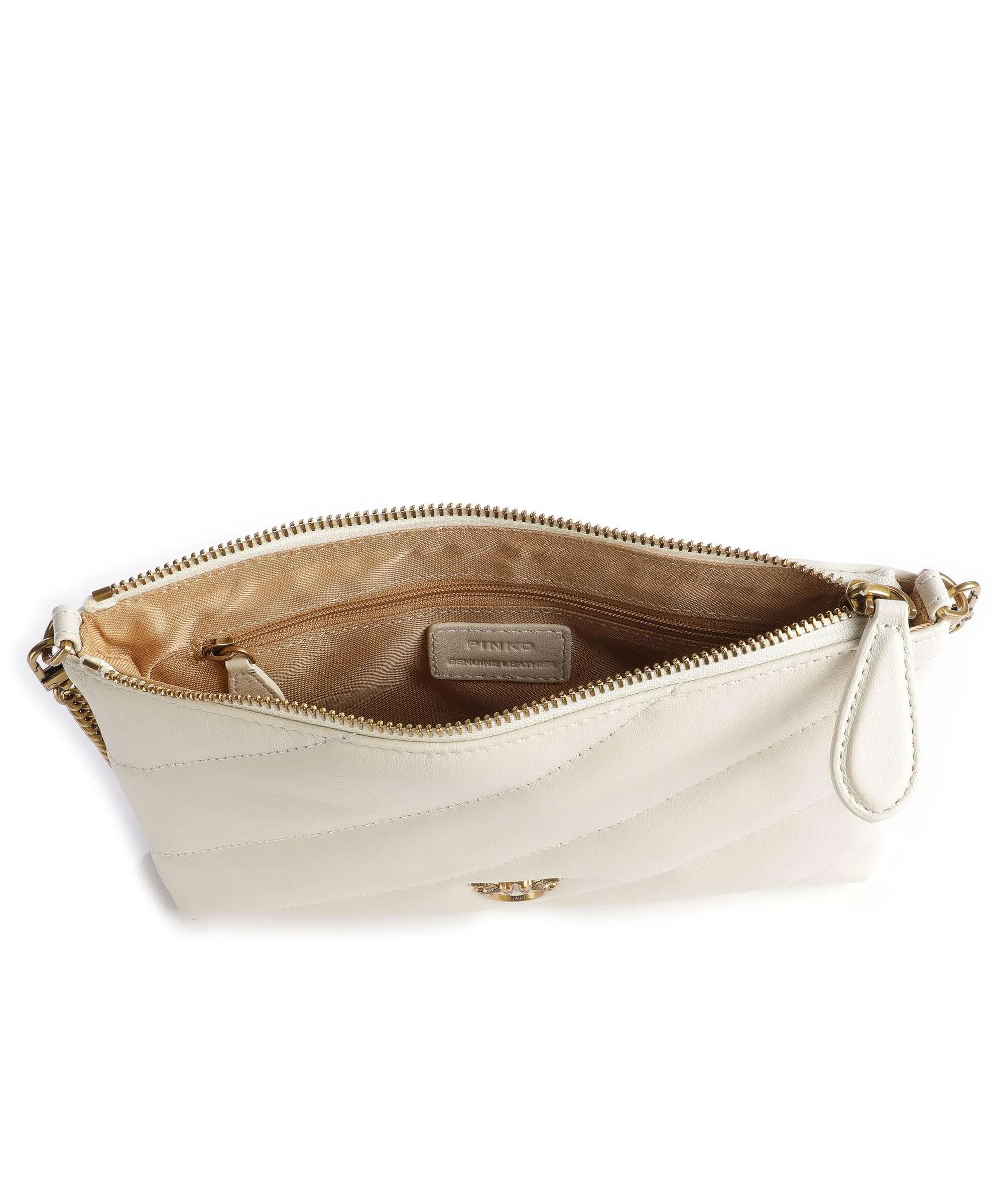  Pinko Flat Borsa a tracolla pelle di pecora avorio  