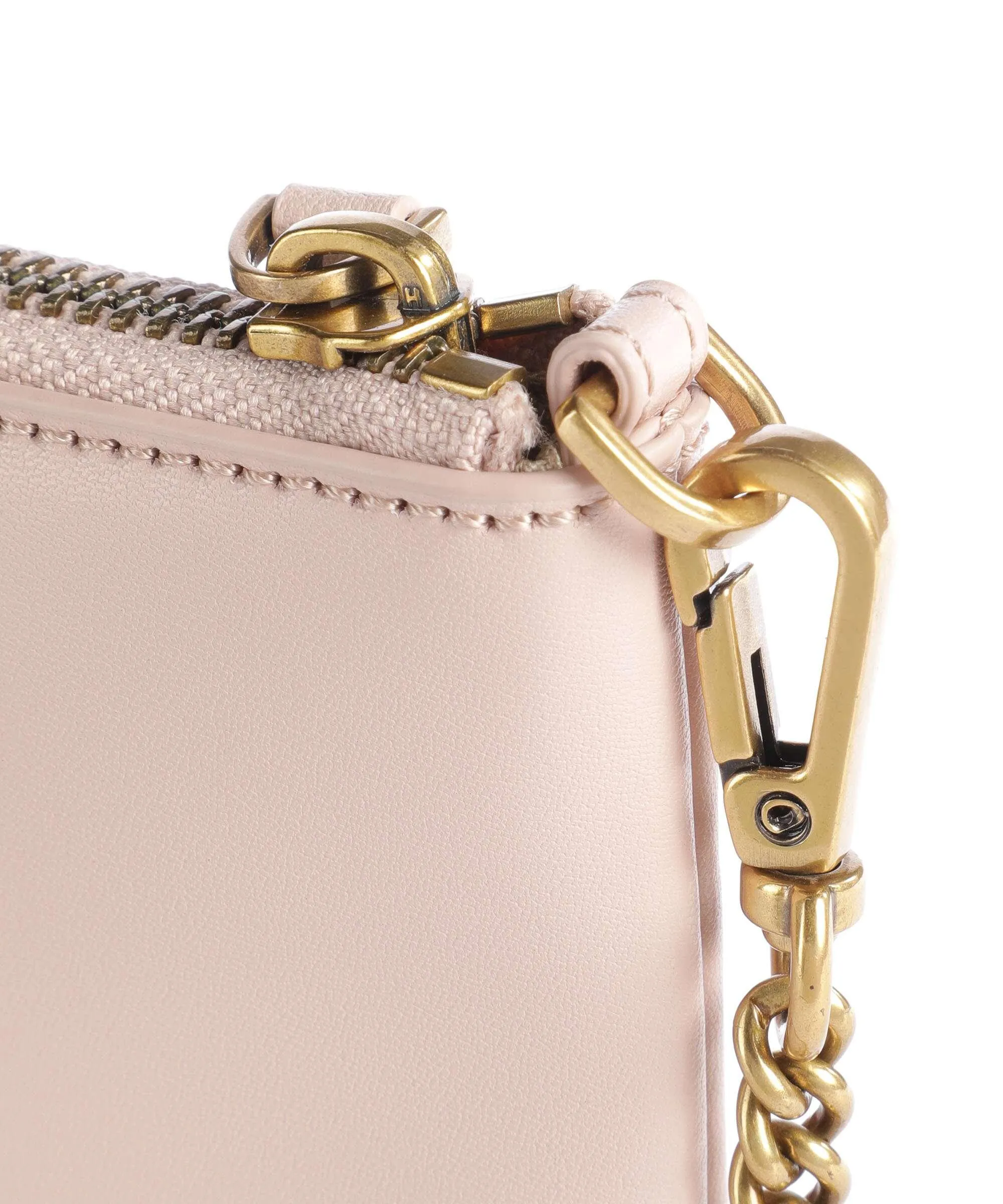  Pinko Flat Classic Borsa a tracolla pelle di vacchetta finemente grana rosa antico  