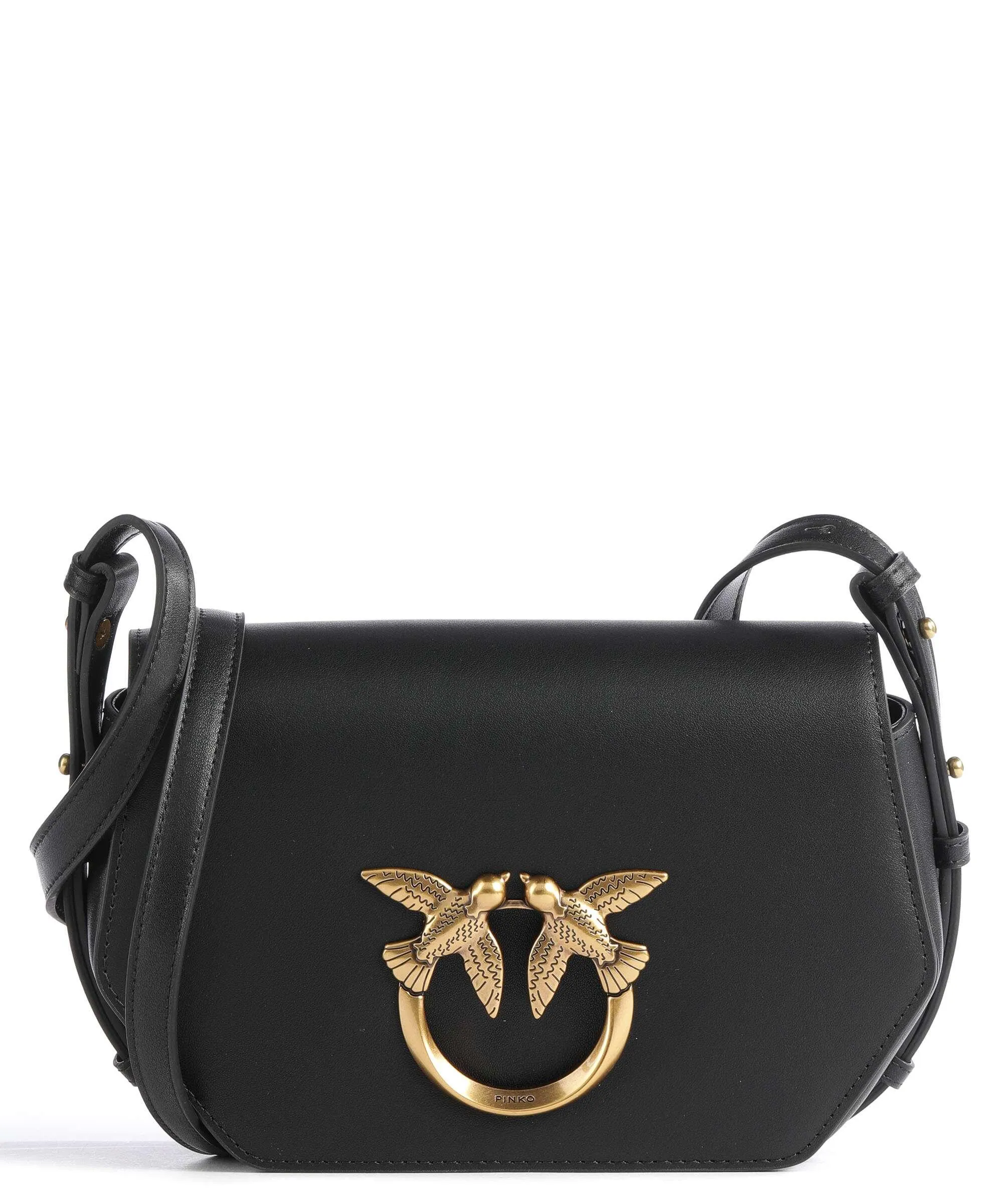  Pinko Love Click Mini Borsa a tracolla pelle a grana fine nero  