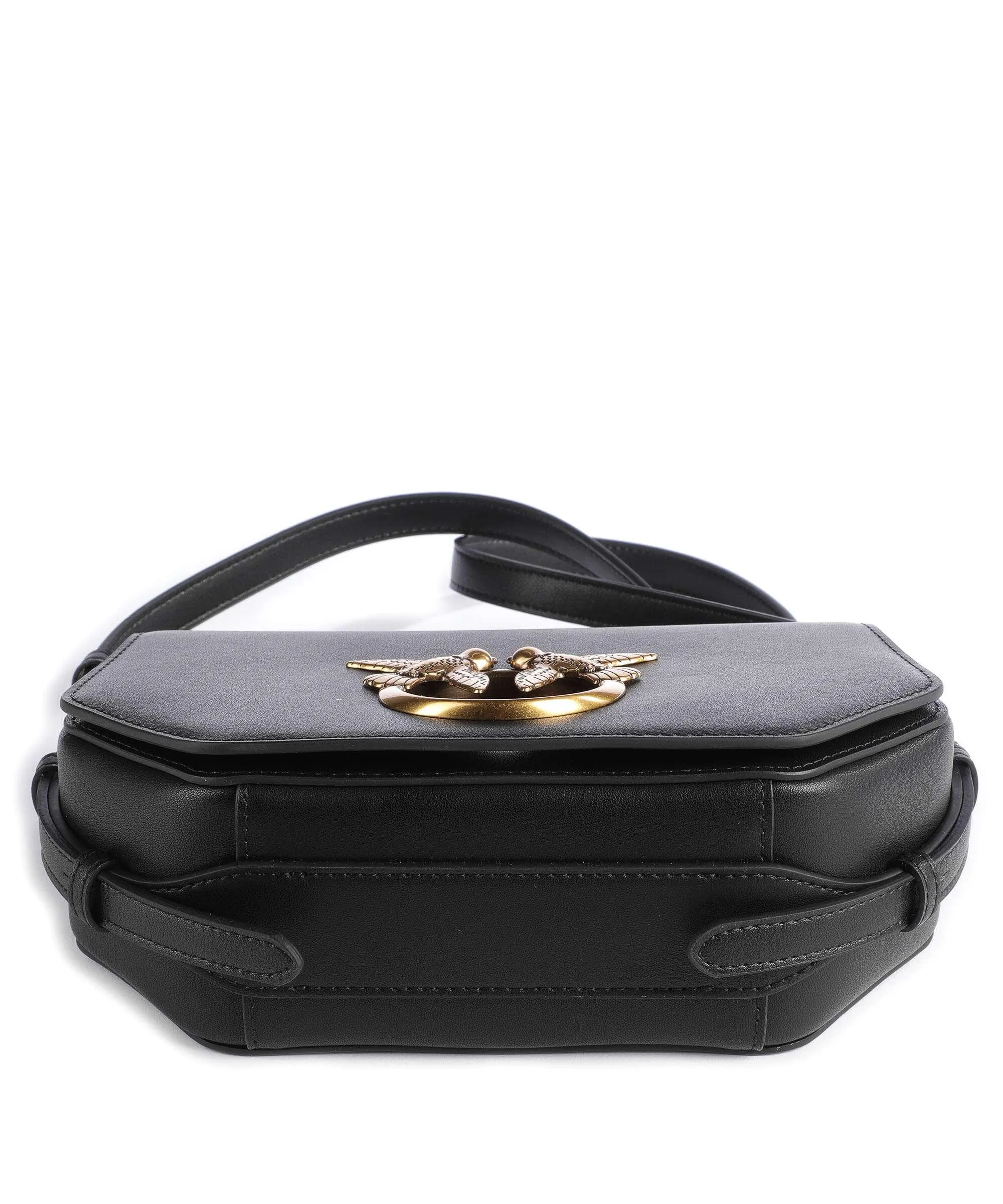  Pinko Love Click Mini Borsa a tracolla pelle a grana fine nero  