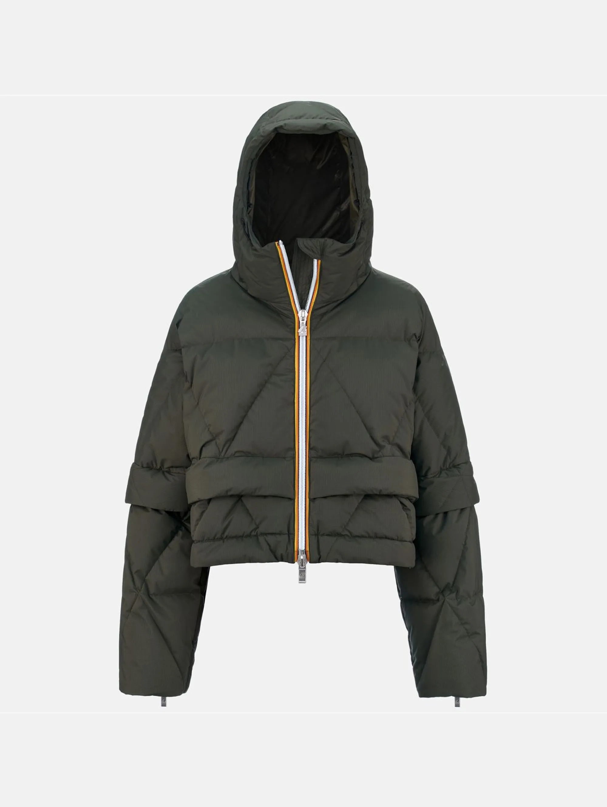 Piumino Corto in Nylon Riciclato Verde