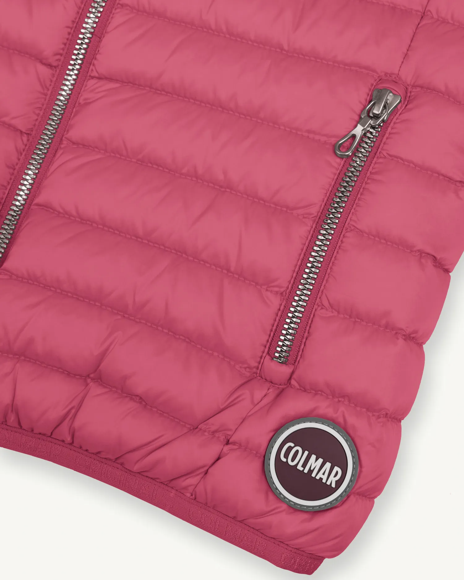 Piumino gilet fucsia a collo alto 8-10 anni