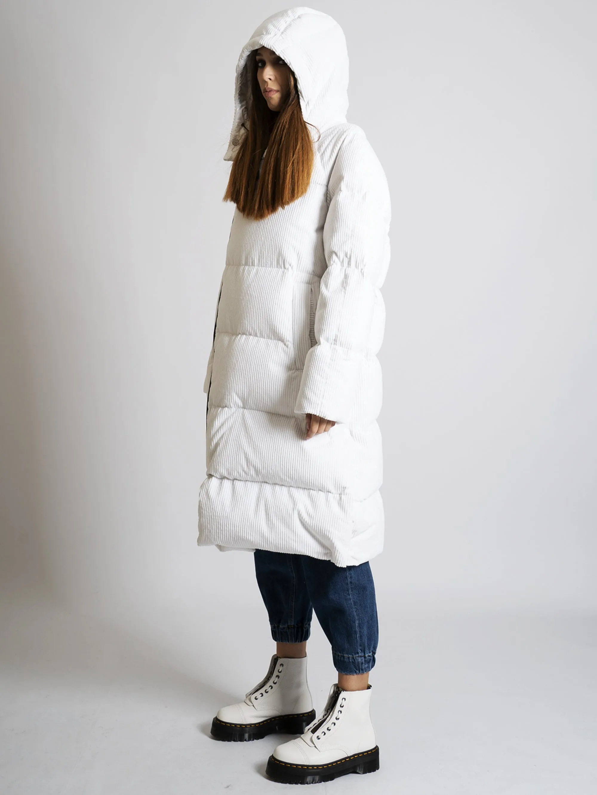 Piumino in Velluto Bianco