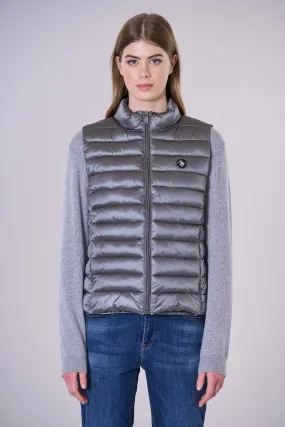 Piumino smanicato effetto perlato con logo U.S. Polo Assn.