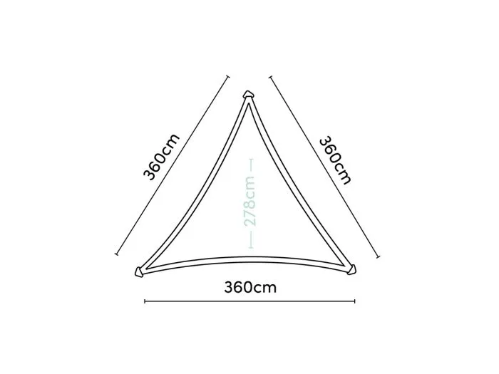 Platinum Coolfit vela ombreggiante triangolare verde oliva 3,6 m