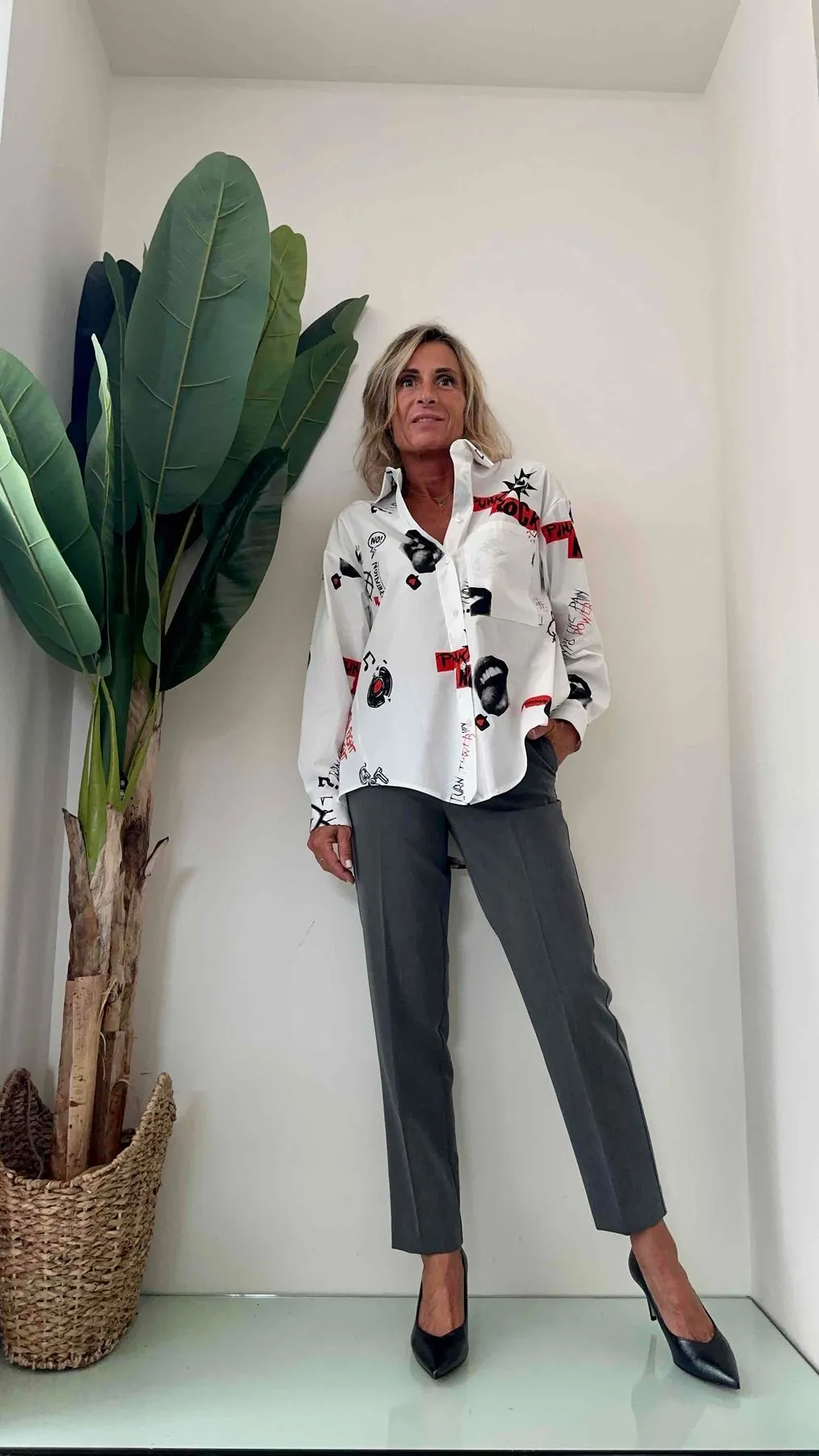 PLEASE - C01QCAR000 - CAMICIA COTONE STAMPA ROCK