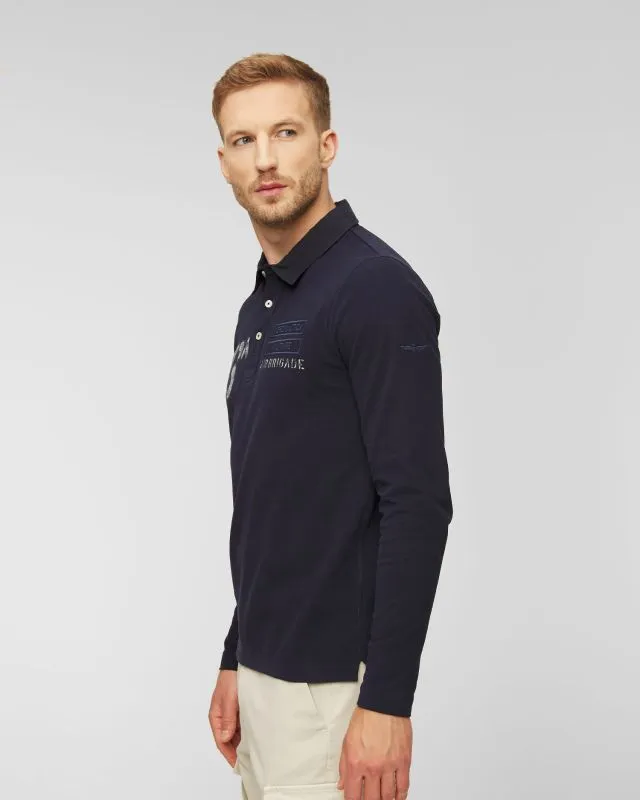 Polo a maniche lunghe da uomo Aeronautica Militare Blu