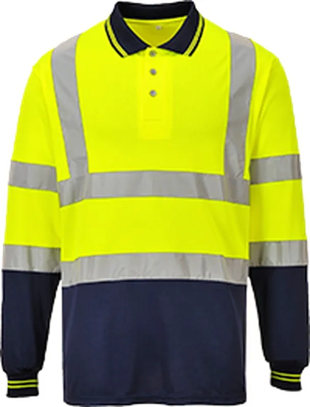 Polo Bicolore maniche lunghe Hi-Vis