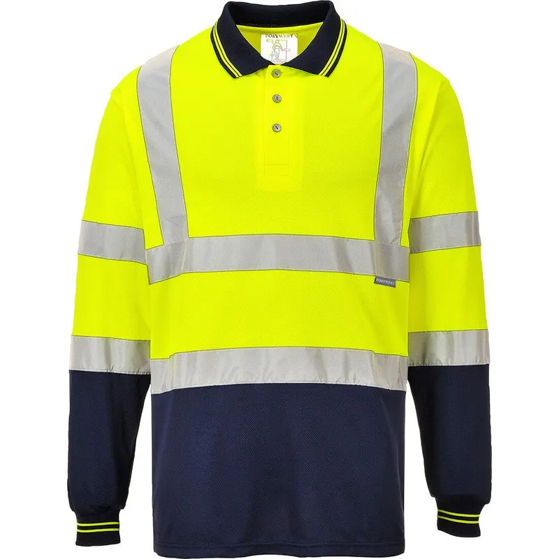 Polo Bicolore maniche lunghe Hi-Vis