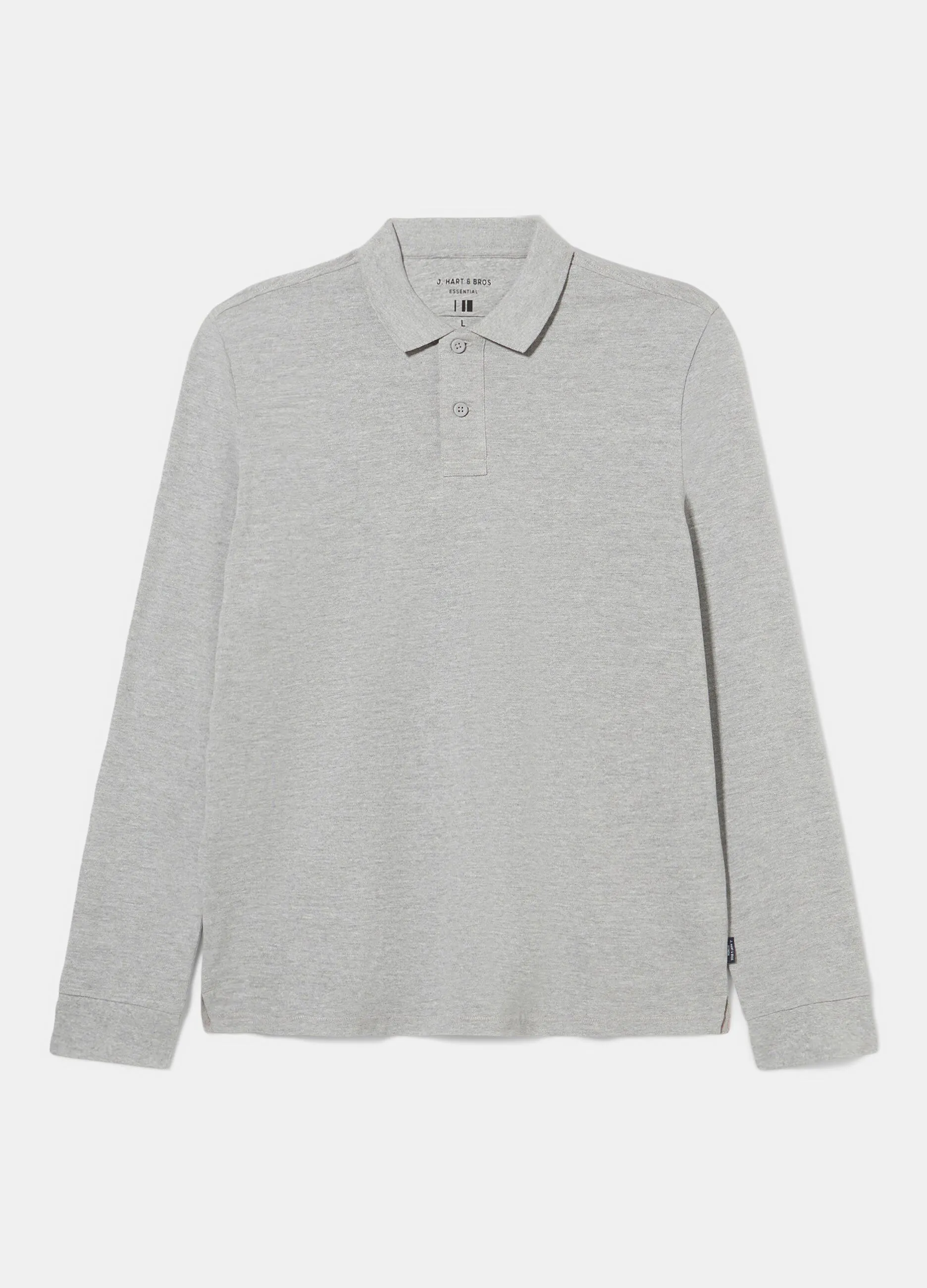Polo in puro cotone a maniche lunghe uomo