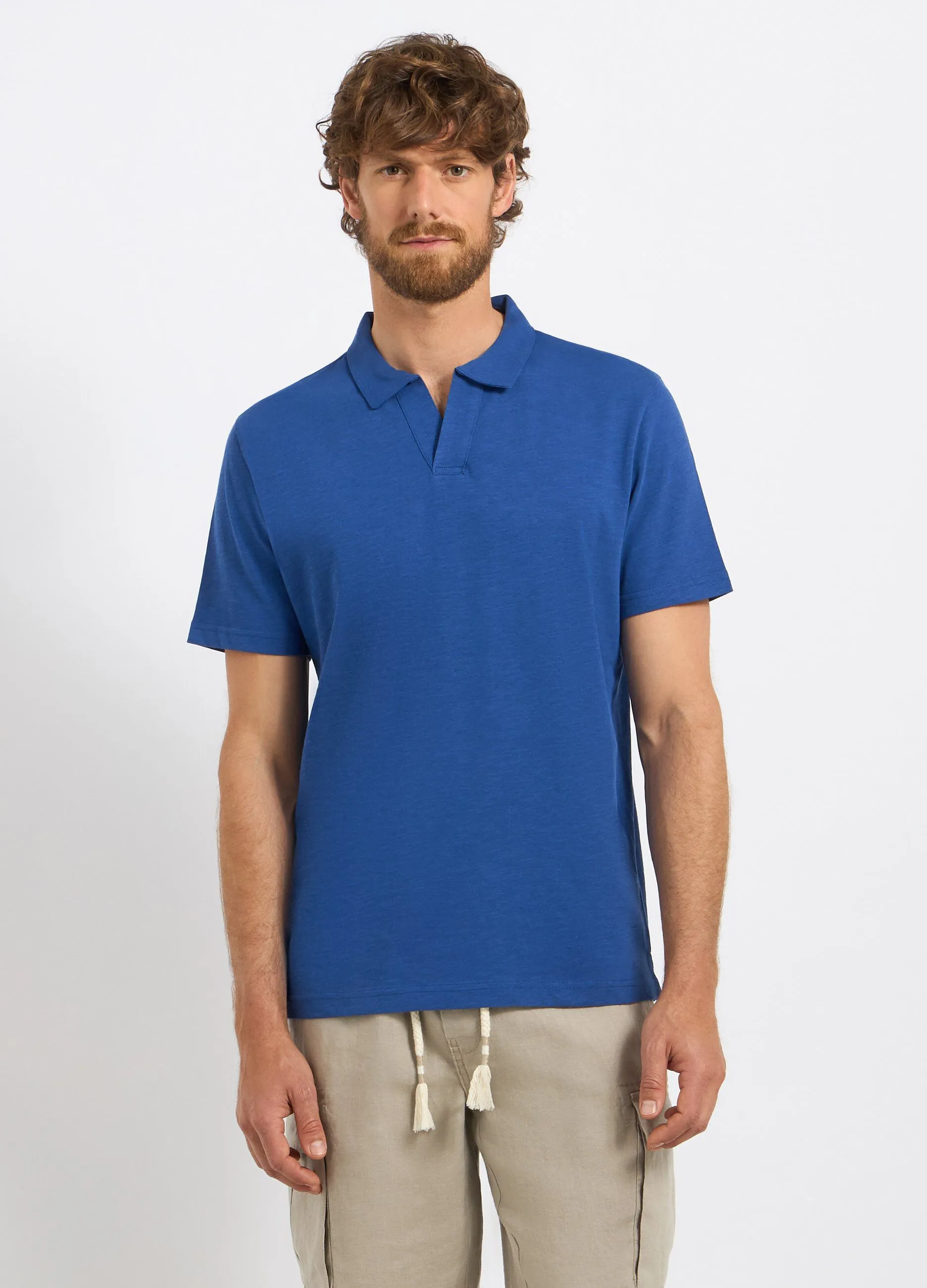 Polo in puro cotone slub uomo