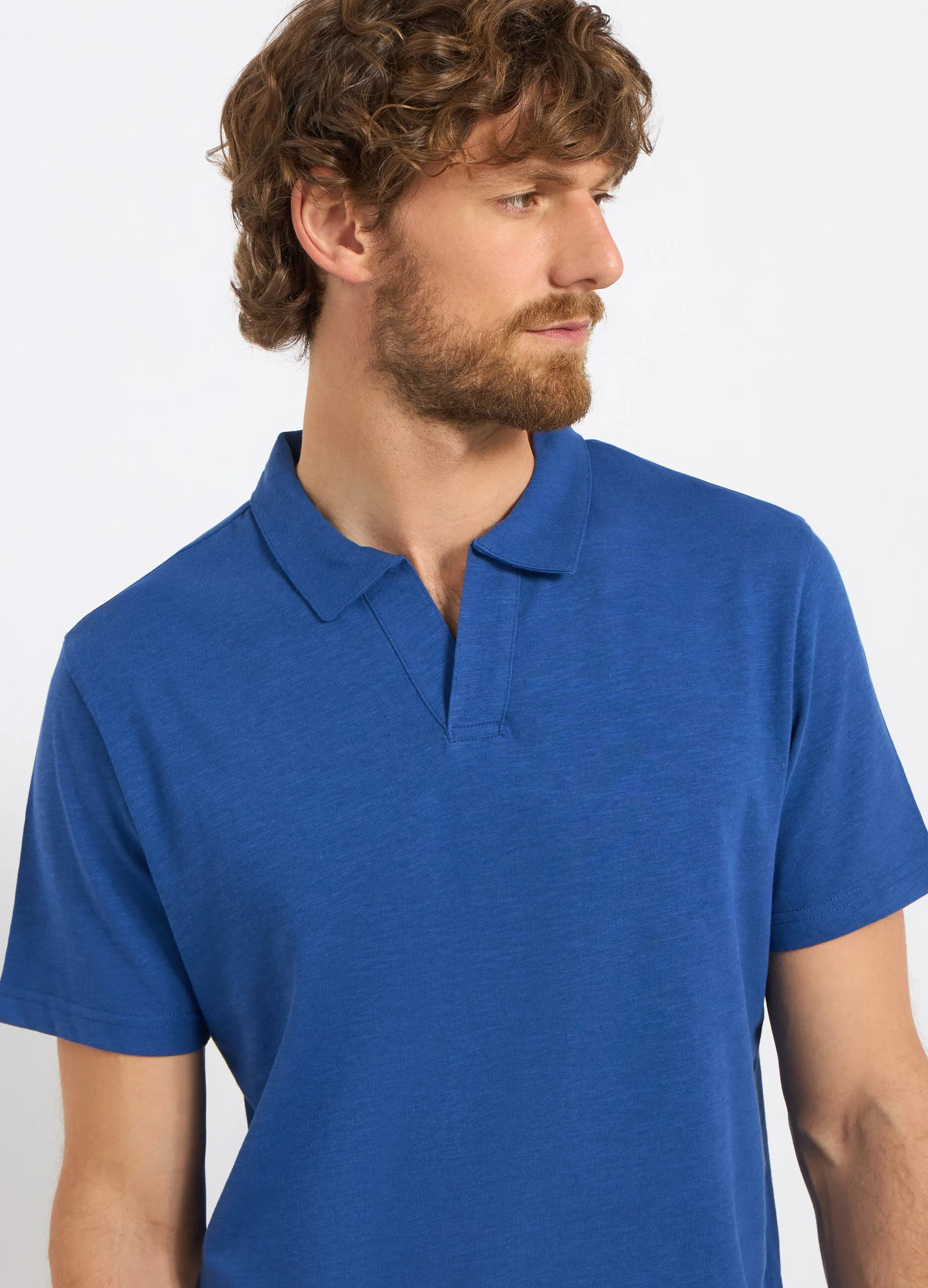 Polo in puro cotone slub uomo