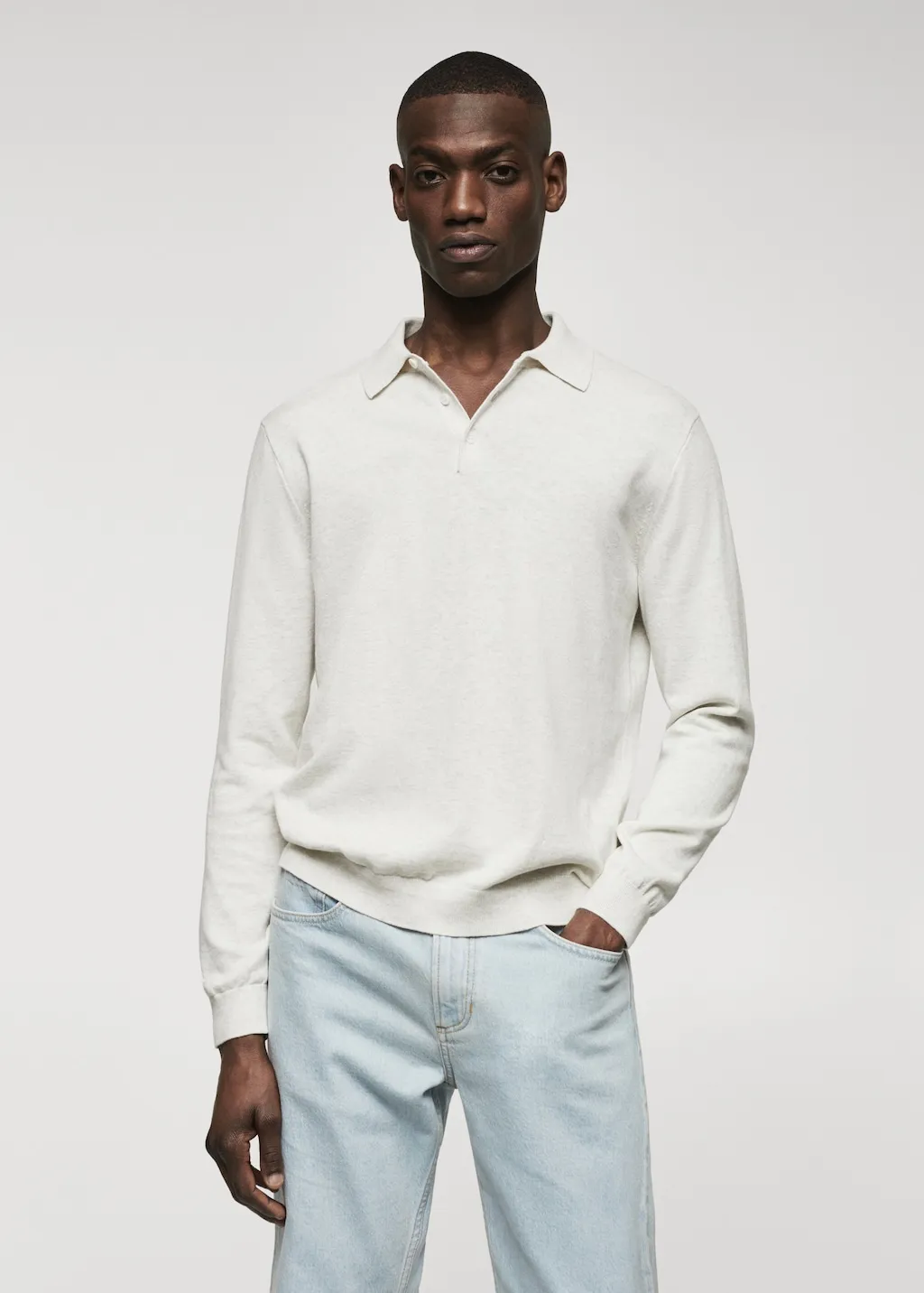 Polo maglia cotone maniche lunghe