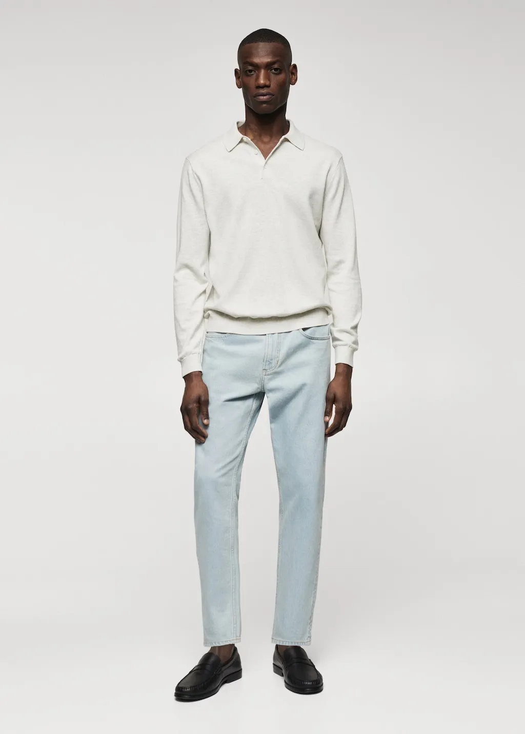 Polo maglia cotone maniche lunghe