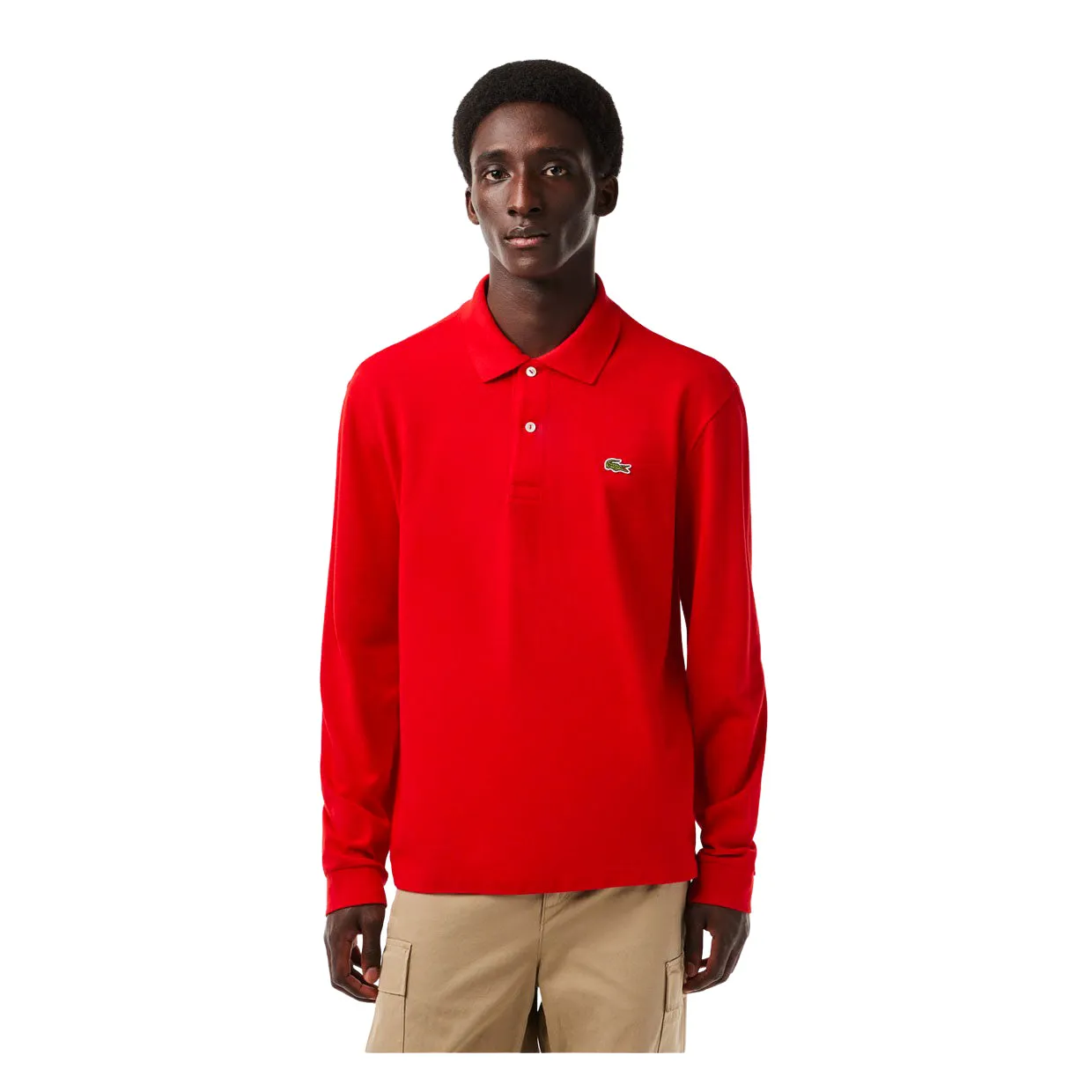 Polo Uomo Lacoste Maniche Lunghe Rosso