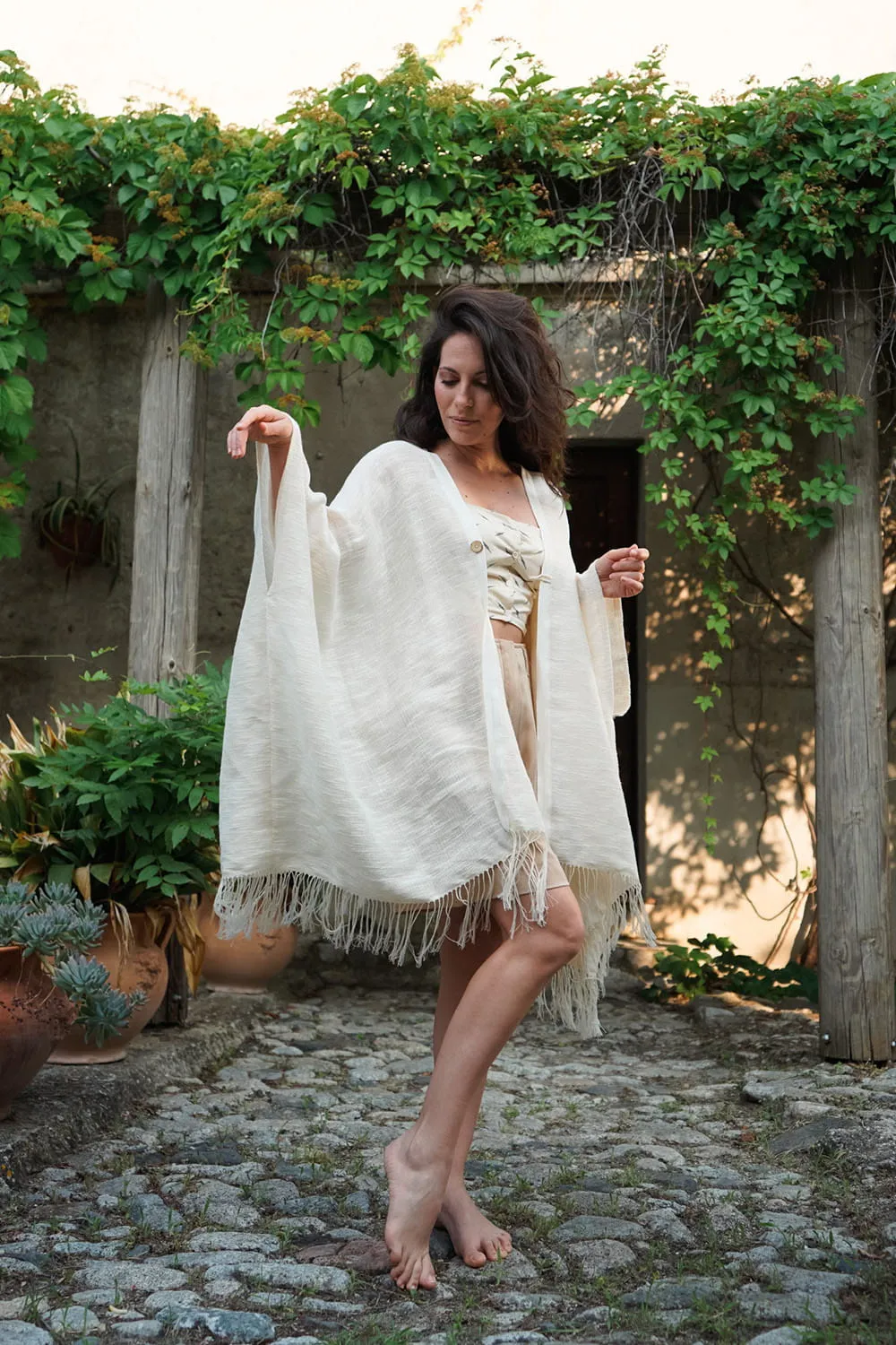 Poncho in lino